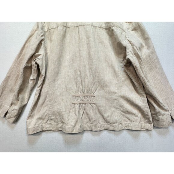 Talbots Womens Linen Blend Blazer Jacket Sze18 Beige Casual Button Front Pockets - Picture 9 of 11